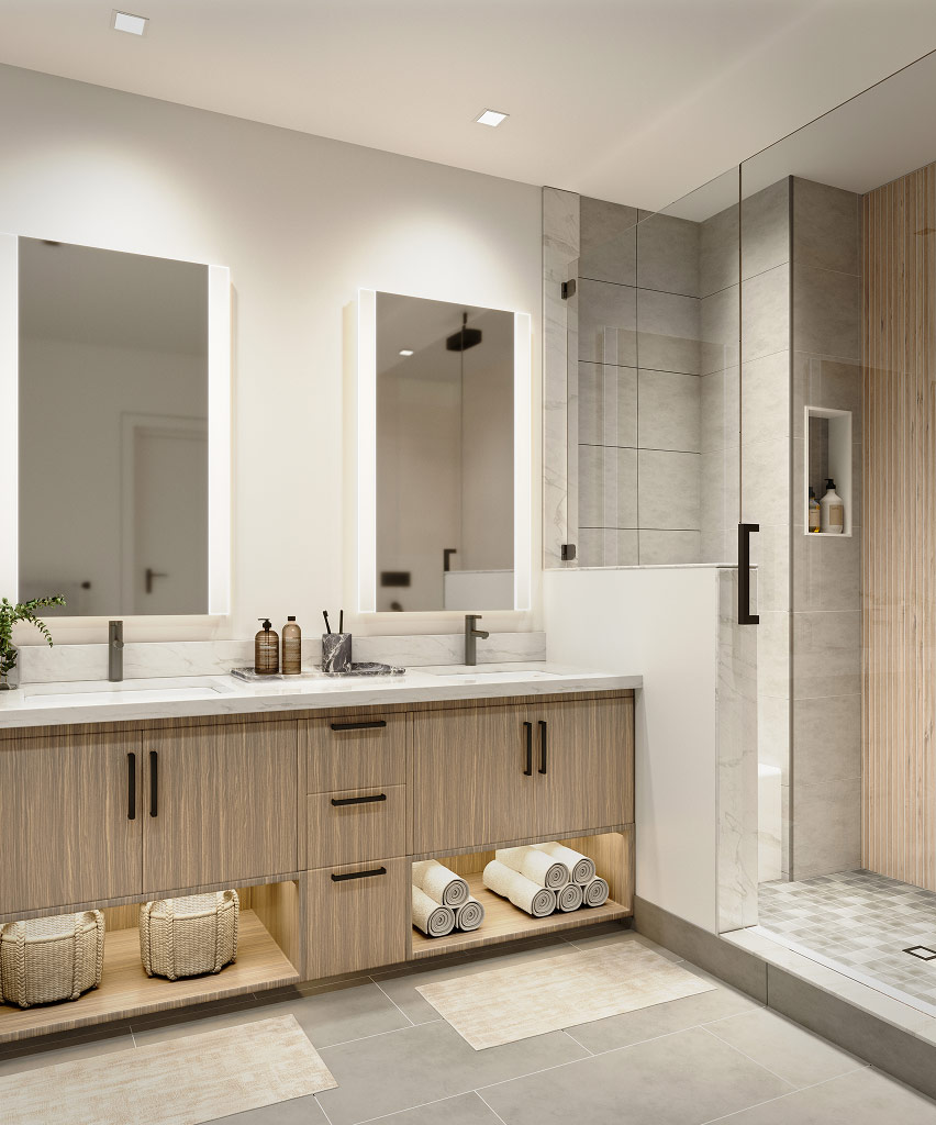Bathroom in one of Avara's luxury apartments in Miami Beach, FL
