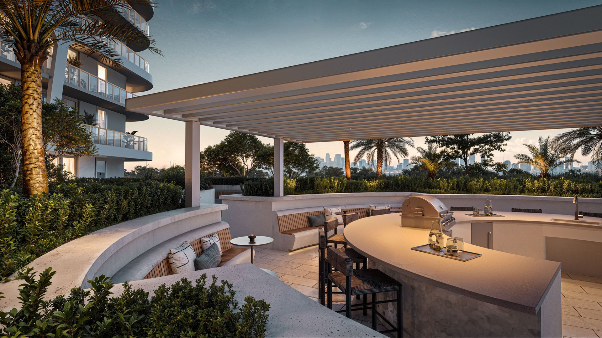 Avara's outdoor kitchen & grill area in Miami Beach, FL